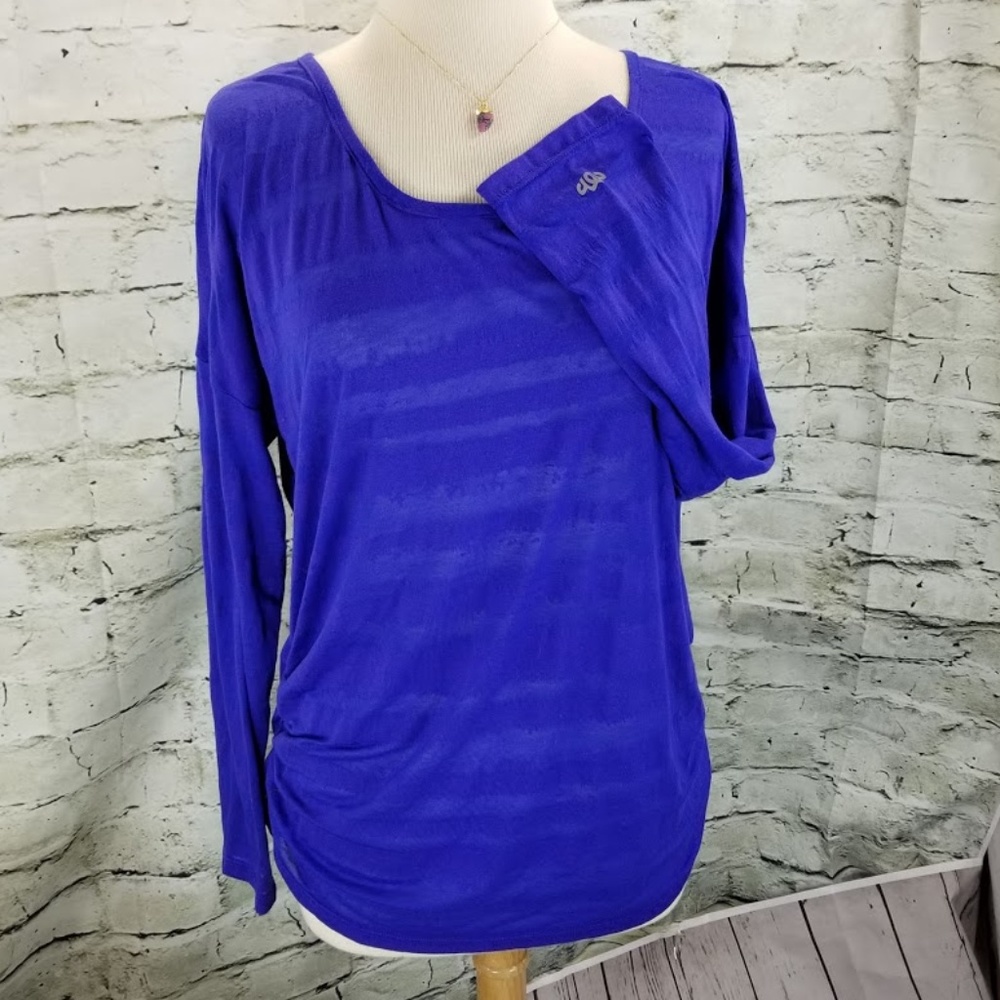 NWT Maurices Activewear Burnout Top Blue Ruched XL